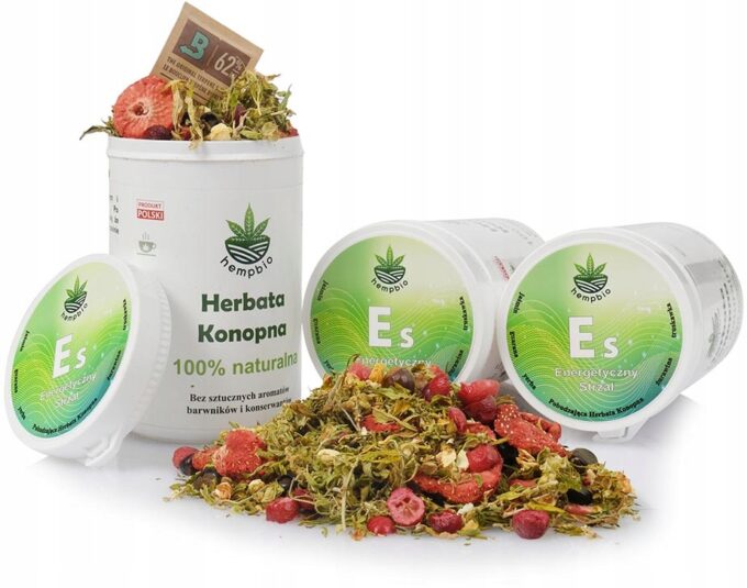 HERBATA KONOPNA CBD Energetyczny Strzał 100% naturalna pobudza daje energii