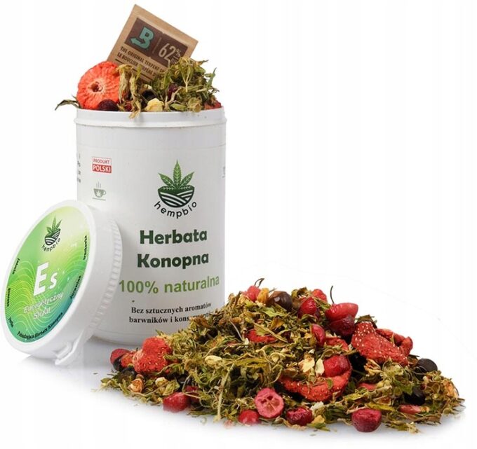 HERBATA KONOPNA CBD Energetyczny Strzał 100% naturalna pobudza daje energii